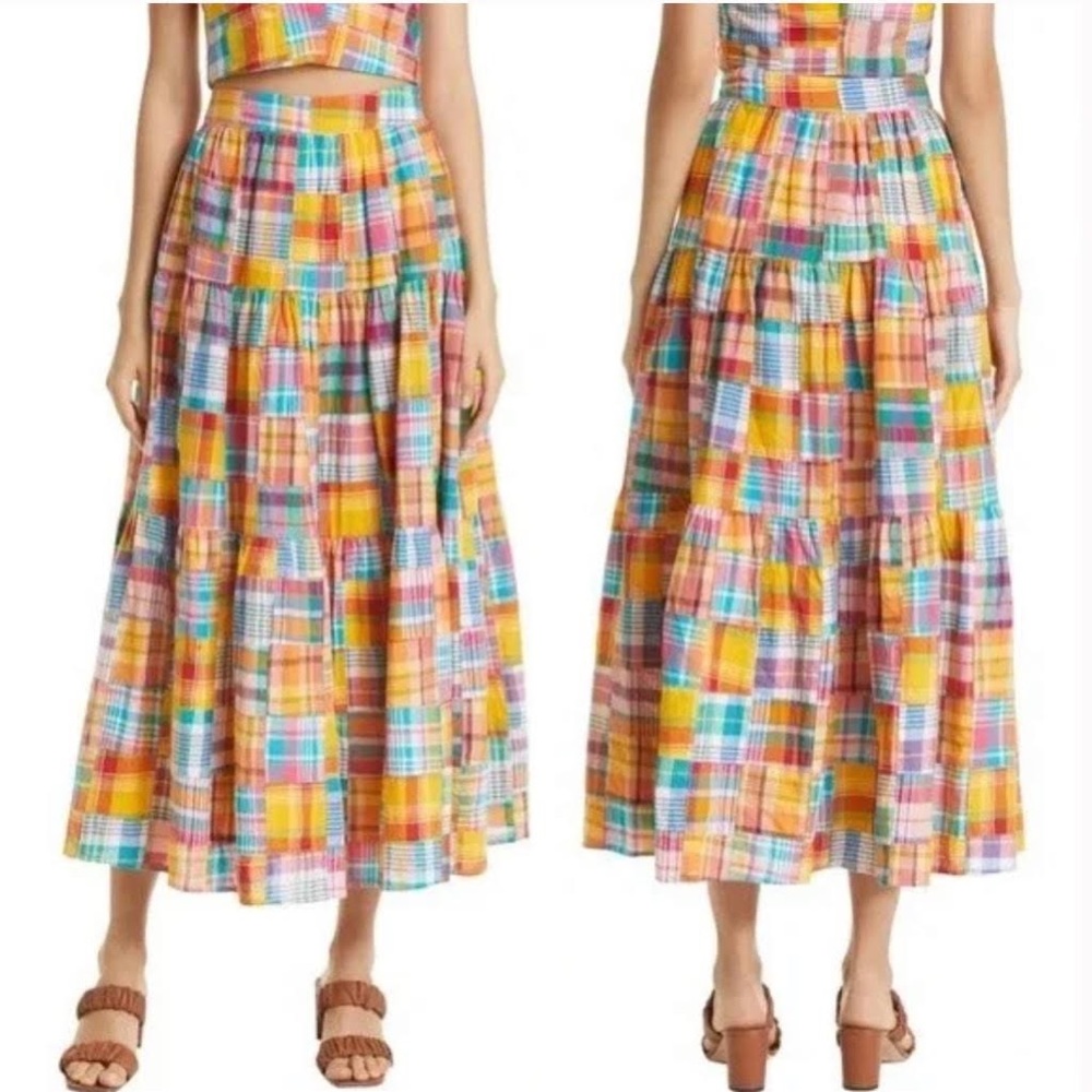 STAUD x Birkenstock Sea Patchwork Maxi Skirt